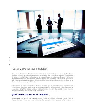 Qué Es Y Para Qué Sirve El Kardex