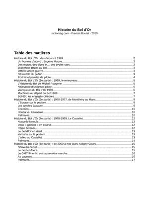 Breve Histoire du Bol d'Or - Motomag 2010