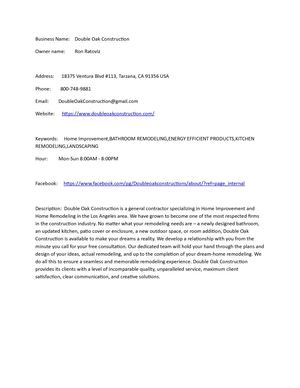 Double Oak Construction