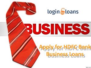 Apply For Hdfc Bank Business Loan