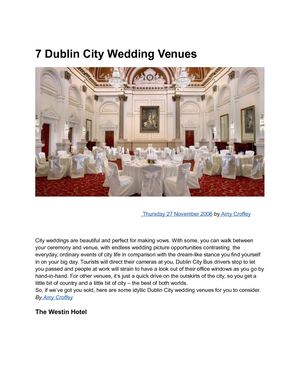 7 Dublin City Wedding Venues