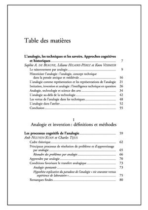 L'analogie dans Les techniques