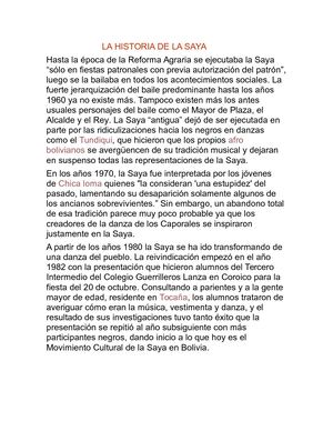 LA HISTORIA DE LA SAYA