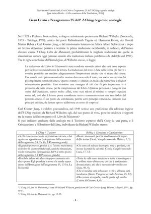 Gesù Cristo e l'esagramma 25 dell'I Ching: legami e analogie