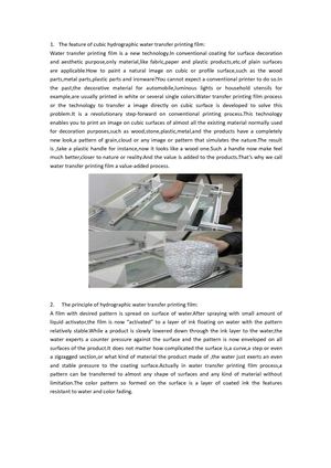 What Is Cubic Hydrograpic Water Transfer Printing