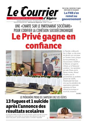 Le Courrier D'Algérie Du Dimanche 24 Décembre 2017