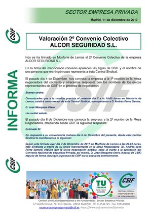 CSIF. Valoracion 2º Convenio Alcor Seguridad S L