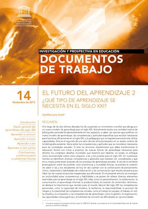 El Futuro Del Aprendizaje Unesco