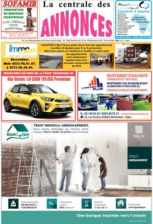 La Centrale des Annonces N° 1382 Semaine du 10 au 16 Décembre 2017