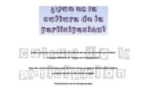 ¿Qué es para mí la Cultura De La Participación?