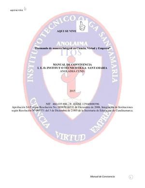 Manual De Convivencia Itos 2016