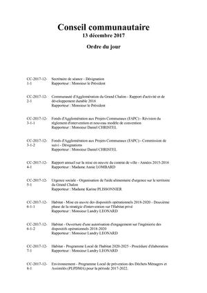 Délibérations 13 Déc