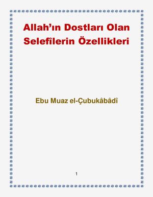 Allah Dostları Selefiler