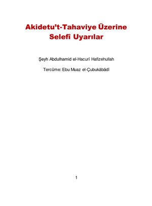 Tahaviyye Uzerine Tenkidler