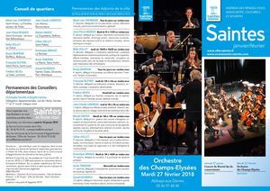 Agenda Saintes En Janvier/Février 2018