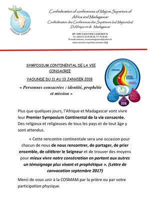 Symposium Continental de La Vie Consacrée - Afrique et Madagascar