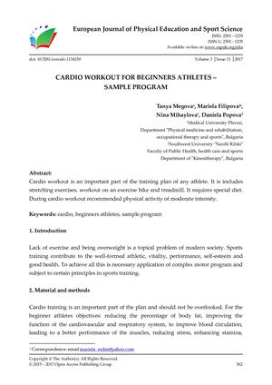 CARDIO WORKOUT FOR BEGINNERS ATHLETES –  SAMPLE PROGRAM