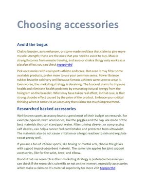 Choosing Accessories