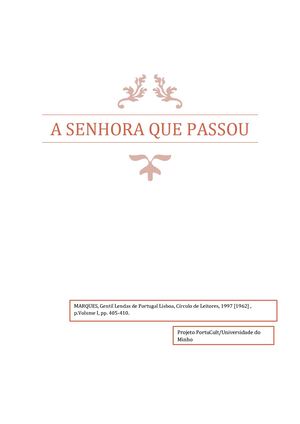 A Senhora Que Passou