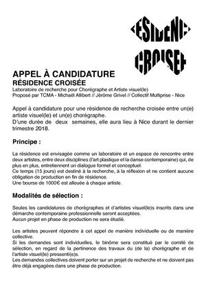Appel Résidence