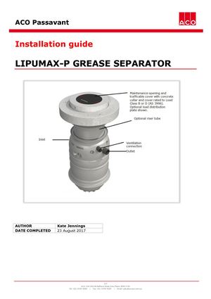Installation Guide - LIPUMAX-P Grease Separator