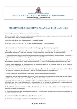 Medidas De Seguridad Al Andar Por La Calle