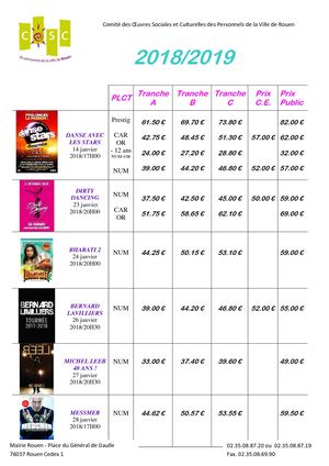 Programme Zenith 2018