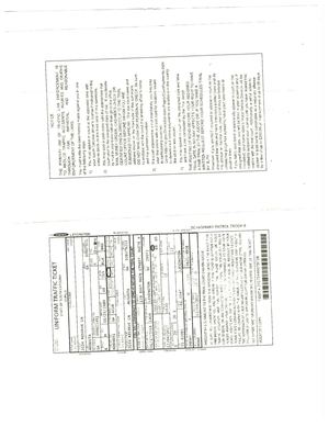 South Carolina Uniform Traffic Ticket