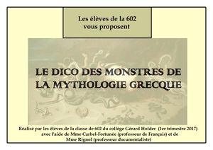 Le Dico des 602 : les monstres de la mythologie grecque