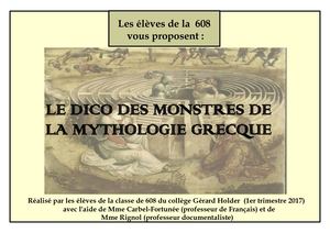 Le Dico des 608 : les monstres de la mythologie grecque