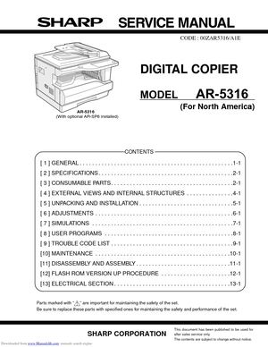 Calaméo - Sharp AR5316 AR5320