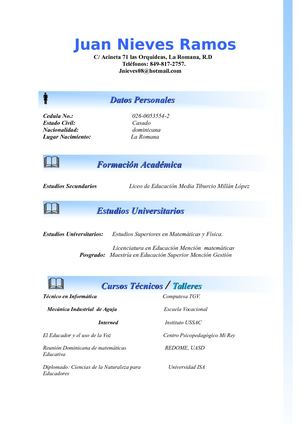 Curriculum Juan Nieves