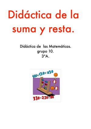 Suma y resta! grupo 10