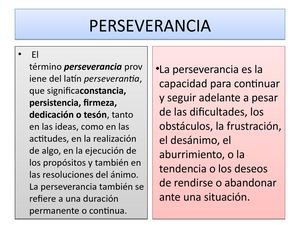 Perseverancia Y Redes De Valor
