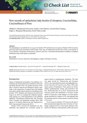 New records of epilachnine lady-beetles (Coleoptera, Coccinellidae, Coccinellinae) of Peru