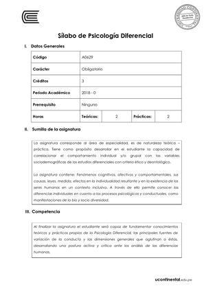 A0629 Silabo Psicología Diferecial
