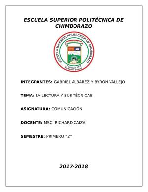 Lectura Y Sus Técnicas