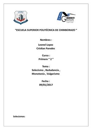Solecismo Y Monotonia