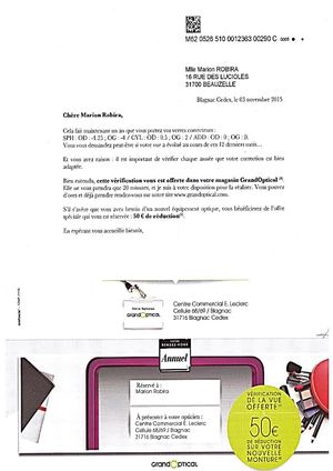 1 Courrier Exemple Publipostage Grand Optical