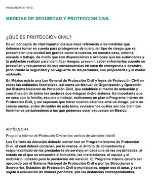 Medidas De Seguridad Y Preotección Civil
