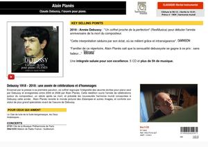 1904 CLASSIQUE-Récital Instrumental Alain Planès Claude Debussy