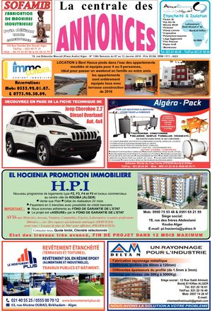 La Centrale des Annonces N° 1386 Semaine du 07 au 13 Janvier 2018