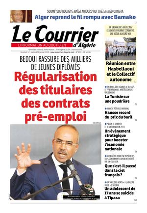 Le Courrier D'Algérie Du Samedi 13 Janvier 2018