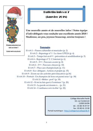 Bulletin infos n°7 (janvier 2018)