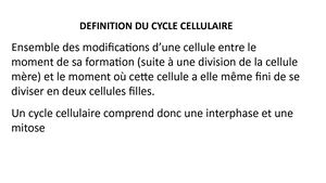 Cycle Cellulaire