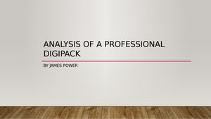 Analysis Of A Professional Digipack