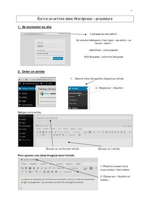 Wordpress Ecrire Un Article Dans Wordpress Procedure