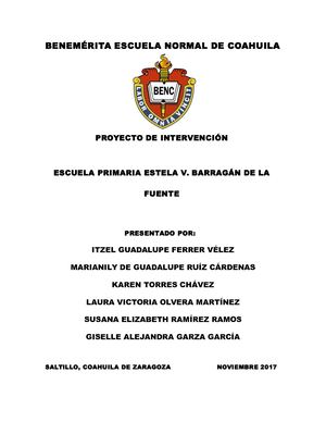 Proyecto De Intervencion (Ruta De Mejora) (1)