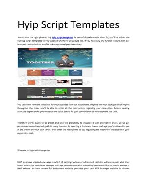 Hyip Script Templates
