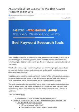 Rainastudio Com Ahrefs Vs SEMRush Vs Long Tail Pro Best Keyword Research Tool In 2018